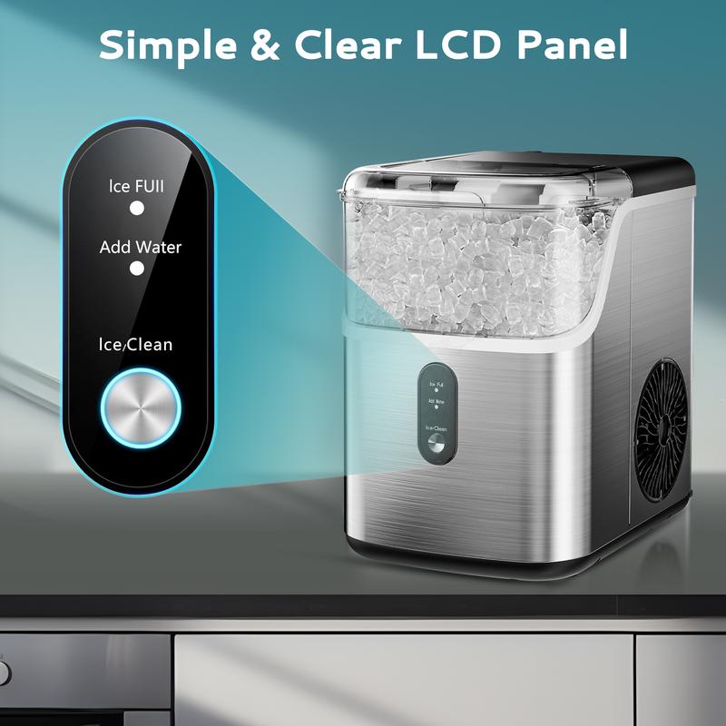 Nugget Ice Makers Countertop, Pebble Ice Maker Machine with 35lbs/24H&33lbs/24H Soft Ice, Self-Cleaning Sonic Ice Maker with Ice Scoop&Basket, Utensils, Pellet Ice Maker for Home/Kitchen/Office